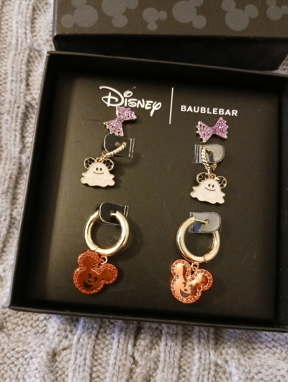 NWT 3 Pairs Disney Baublebar Earrings For Halloween